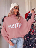 Christmas Turtleneck Women's Autumn And Winter Loose Bat Sleeves Wearing Knitted Tops Off