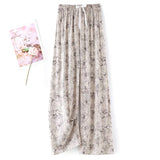 2025 High-End Cotton Pyjamas Ladies Summer Thin Artificial Silk Home Leisure Long Trousers Straight Can Be Worn Outside