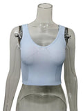 2025 New Women's Short Design Feels Waist-Repair Knitted Sling Sling Vest Women Wear
