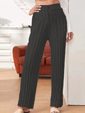New Wish Texture Knitted Trousers Tight Solid Color Casual Loose Straight Women's Clothing