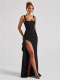 INS Style Women's Evening Dress Fashion Sexy Sling Dress New Height Open Skirt