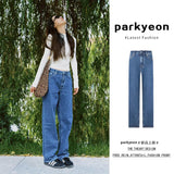 Vintage Dark Blue Straight Jeans Women Summer Thin Small Tall Waist Display Thin-Legged Long Pants