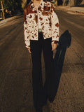 Women's Clothing 2025 Autumn New Fashion Personality Irregular Pattern Short Denim Jacket