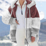 Exploding 2025 Autumn And Winter Warm Plush Bulbla Chain Pocket Hooded Loose Coat Woman
