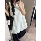 Summer Temperament Lazy Sleeveless Tidly Sleeveless Dress Women's Summer Loose Broad Legs Trousers Casual Set
