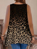 2025 Large-Size Lady Leopard Color Printing Irregular Pendulum Leisure Long Vest Sling