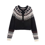 Ins2025 New Fashion Temperament Women's Colored Knitted Cardigan