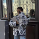 2025 Autumn And Winter New Women's Design Sense Of Leisure With Long-Sleeved Printed Cotton Jacket