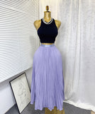 Classic Fashion Folding Wave Half-Dress French Sweet High-Waisted A-Shaped Skirt Mid-Long Folds Skirt