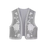 Spring 2025 New Women's Clothing Embroidered Tard Vest