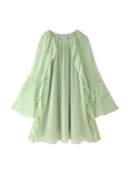 Autumn New Women's Dress In The Escape Princess Dress Gentle Chiffon Layer Lotus Leaf Side Dress