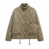 Autumn And Winter New Women's Zipper Double Pocket Three-Color Cotton Cotton Clothes
