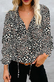 Women's Clothing 2025 Autumn And Winter New Broken Flower Printed Shirt V Collar Long-Sleeved T-Shirt Top Women