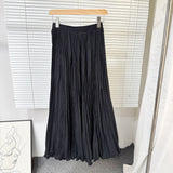 Classic Fashion Folding Wave Half-Dress French Sweet High-Waisted A-Shaped Skirt Mid-Long Folds Skirt