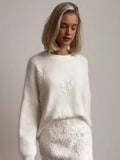 Real Shooting-2025 Explosion Comfortable Warm Solid Color Round Collar Knitted Tie-Up Wreaved