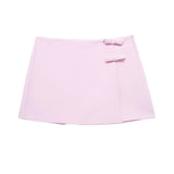 2025 Summer New Women's Bow Hanging Neck Collar Shorts Skirt