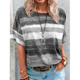 Explosion Women's Clothing 2025 New Summer Gradient Girl Short-Sleeved T-Shirt