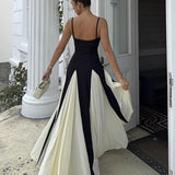 Big Low Breast Hanging Long Dress Spring 2025 Splicing Party Sexy Banquet
