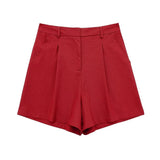 Women's 2025 Spring New Fashioned Colored Flax-Blend Vest + Shorts Set