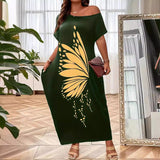 New Women's Explosive Casual Dress Temperament Commuter Digital Print Dress