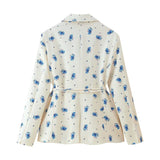 Women's Dress 2025 Explosion Fashion Two-Color Printed Collar With Blazer