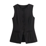 Spring And Summer New High-Rise Thin Sicilian Vest Wearing Loose Shorts Two Sets