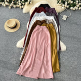 High-Grade Sensed With The Frontal Half-Dress Woman 2025 New Light Luxury High-Rise Thin A-Word Bag With A Long Skirt With A Long Tail