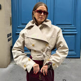 Fashion Tie With Long-Sleeved Wind Coat Jacket 2025 New Products In The Spring And Autumn