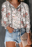 Women's Clothing 2025 Autumn And Winter New Broken Flower Printed Shirt V Collar Long-Sleeved T-Shirt Top Women