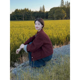 Hong Kong Style Retro Dark Blue A Word Big Horn Jeans Women 2025 Spring And Autumn High Waist Hanging Wide Legs Long Pants