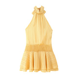 Women's Dress 2025 New Temperament Fashion Hanging Neck Density Dress