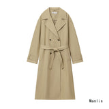 Z Feng 2025 New Fashion Temperament Female Assembly Belt Long Wind Coat 8372277