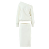 Ins2025 New Fashion Women's Relaxation Texture Large Velvet Long-Sleeved Skirt