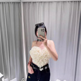 Spring New French Pure-Hearted Unkempt Sling Vest Short Top