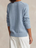 New Women's Cartoon Bear Round Collar High-Necked Knitted Sweater In Autumn And Winter 2025