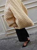 Lazy Wind New Women's Long Languid Languid Collar Long-Sleeved Sweater Casual Knitted Top