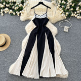 Summer Elegant Sexy Sling Dress Women's Holiday Wind Waist Lotle Side Dress Dress Dress