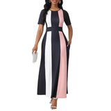 New Women's Clothing New Temperament Fashion Fashion Dress Short Sleeve Long Skirt