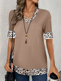 New Elegant Color Print V-Neck Short-Sleeved Top Summer Women's Clothing