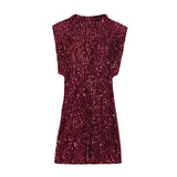Women's Explosion Design Design Slender Sleeveless Slender Shoulder Slid Dress