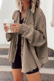 Autumn 2025 New Coat Fashion Casual Collar Pocket Splicing Irregular Shirt Jacket Woman