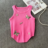 Small Man Body-In-Body Temperament Butterfly Short Sleeveless Vest Sling Female Summer Design Sense Niche Bottoming Shirt Top